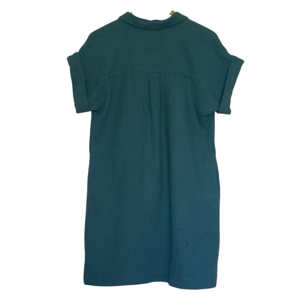 NEW J. CREW Factory Short-sleeve gauze popover dress in Atlantis Size‎ Small - Picture 5 of 7